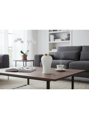 Bosso Model 3387 Beyaz Dekoratif Cam Vazo 14X26 cm Modern Renkli Tasarım Salon Ofis Ev Dekoru Çiçekçilik Obje Sunumu