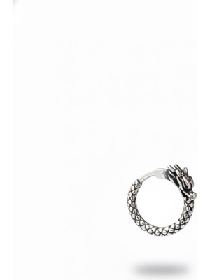 Normadia Ejderha Figürlü Deri Desenli Erkek Çelik Küpe, Şık ve Modern Takı