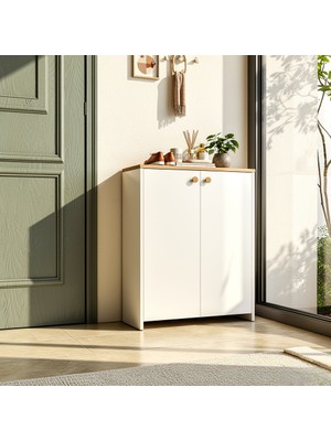 Misterium Via 4 Raflı Çok Amaçlı Ayakkabılık ve Antre Dolabı - Beyaz