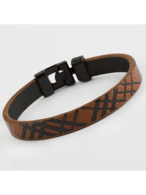 Nacario Çarpı Kaliteli Suni Deri Bileklik