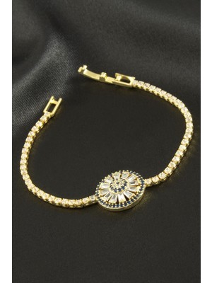 Nacario Yuvarlak Zirkon Taşlı Çocuk Bileklik 16 cm