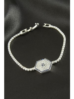 Nacario Altıgen Zirkon Taşlı Çocuk Bileklik 16 cm