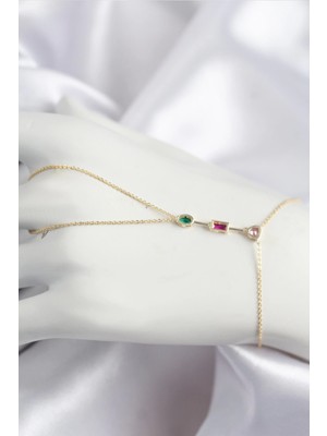 Nacario Bfs Pirinç Renkli Zirkon Taşlı Model Gold Renk Şahmeran