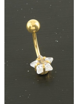 Nacario Yıldız Zirkon Taşlı Çelik Piercing 1 Adet