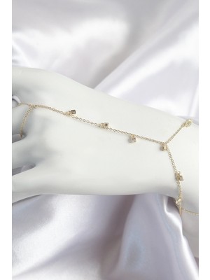 Nacario Bfs Pirinç Zirkon Taşlı Sallantılı Model Gold Renk Kadın Şahmeran