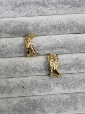 Normadia Sarmal Halka Tasarımlı Altın Tonlu 316L Paslanmaz Çelik Küpe