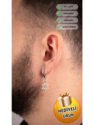 Normadia Erkek Çelik Halka Sallantılı Takı, Şık ve Dayanıklı Küpe