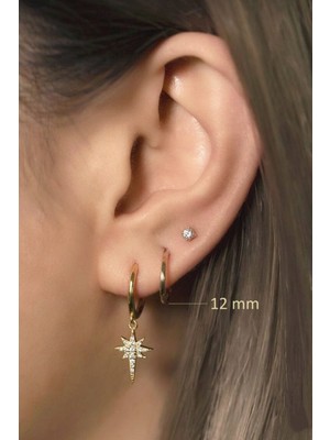 Normadia 316L Çelik Halka Küpe, 12 Mm, Şık ve Dayanıklı Takı Aksesuarı