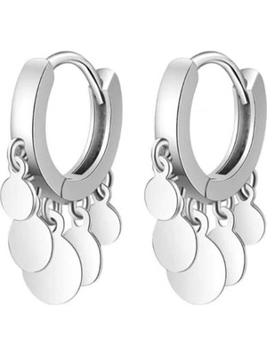 Normadia Parlak Pullu Çelik Kadın Küpe, Şık ve Zarif Takı Hediye Alternatifi