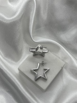 Normadia Şık Çelik Yıldız Küpe, Altın ve Gümüş Renk Seçeneği