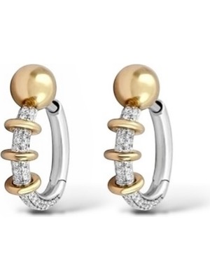 Normadia Şık Topçuklu Halka Küpe, Zarif ve Modern Takı Parçası