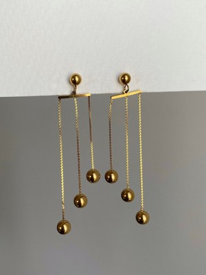 Normadia Parlak Çelik Sallantılı Üç Sıra Topçuk Ip Küpe, Şık ve Kaliteli Takı