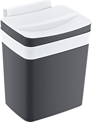 Delixa Soft Askılı Çöp Antrasit 4 Lt - Antrasit, Çok Amaçlı Askılı Çöp , Dolap Kapağı Askılı, Mutfak ve Ban