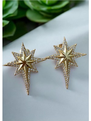 Normadia Yıldızlı Çelik Küpe, Şık ve Parlak Takı, Modern Tasarım, Hediye Seçeneği