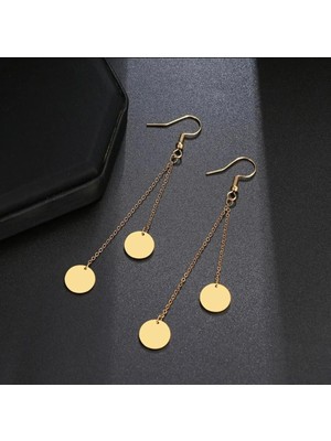 Normadia Şık ve Modern Kadın Paslanmaz Çelik Sallantılı Küpe, Zarif Tasarım