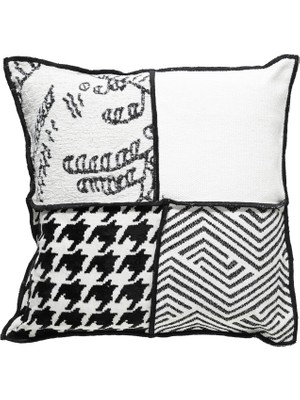 Delixa Concept Pam Kırlent Siyah Beyaz 45 x 45 cm