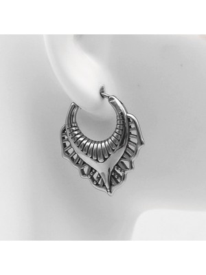 Normadia Büyük Damla Model Halka Erkek Çelik Küpe, Vintage Tarz, Şık Tasarım