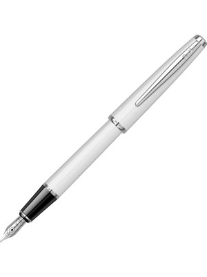 Delixa Scrikss 33 Dolma Kalem, Parlak Akrilik ve Krom Kaplama, Beyaz