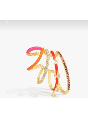 Normadia Fuşya Renkli Çoklu Görünüm Earcuff, Şık ve Modern Takı Tasarımı
