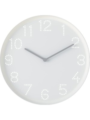 Delixa Tromma Duvar Saati, 25 Cm, Beyaz