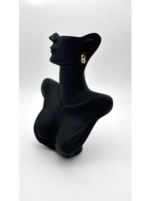 Normadia Şık Gold Zirkon Taş Çelik Küpe, Zarif ve Kaliteli Takı Tasarımı