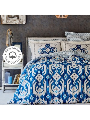 Delixa Home Neos MAVI%100 Pamuk Çift Kişilik Nevresim Takımı