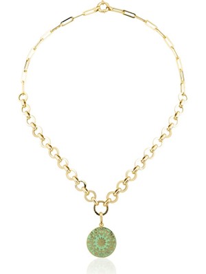 Harem Altın Turkuaz Burç Kolye Ucu Kolye ZKU027