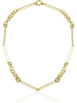 Harem Altın Uzun Ataş Halkalı Zincir Kolye ZKU054