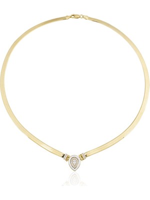 Harem Altın Damla Yassı Kolye ZKU038