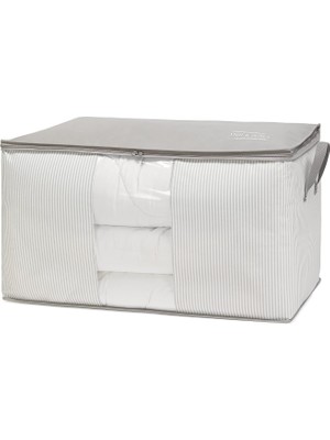 Delixa Ocean Home Textile Mega Boy Pvc Pencereli Gri Çizgili Stuff & Things Hurç 75 x 40 x 40 cm