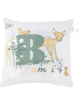 Delixa Disney Bambi Lisanslı Karakter BASKILI%100 Pamuk Kırlent, Çok Renkli, 40X40 cm