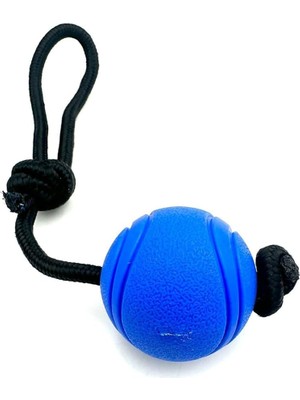 Delixa Tasma Market Mavi Halatlı Yumuşak Dokulu Köpek Eğitim Topu Oyuncağı Mavi