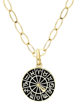 Harem Altın Siyah Burç Kolye Ucu Zincir Kolye ZKU021