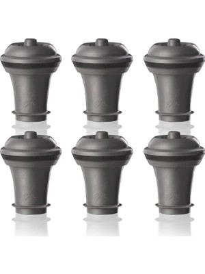Delixa Vacu Vin 0086341 0886360 Şarap Pompaları Için Tapa, 6'lı Blister, Gri, 6’lı Set