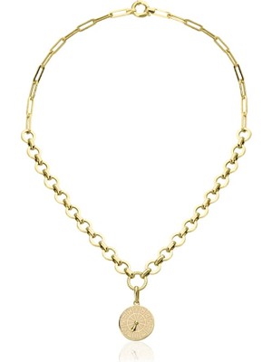 Harem Altın Pembe Burç Kolye Ucu Zincir Kolye ZKU024