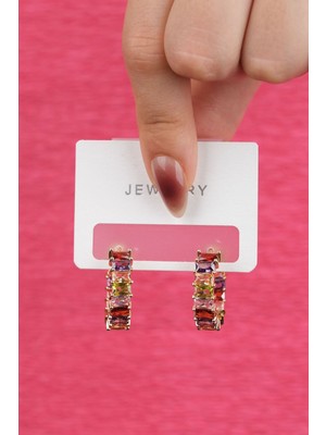 Normadia Şık Kadın Çelik Renkli Suya Dayanıklı Küpe, Modern Takı Hediye