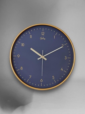 Delixa D-218-A Siyah Kadran 30 cm Sessiz Akar Duvar Saati Gold