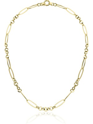 Harem Altın Oval Ataş Doçlu Zincir Kolye ZKU102