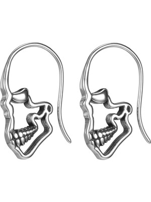 Normadia Gotik Gri 316L Çelik Erkek Çift Küpe, Şık ve Modern Tasarım