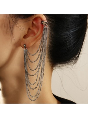 Normadia Şık Zincirli Kulak Aksesuarı, Modern ve Hafif Tasarım