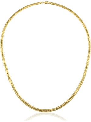 Harem Altın Yassı Balık Sırtı Kolye ZKU014