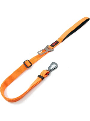 Delixa Tailpetz Travel Leash Araç Emniyet Tokası Kedi Köpek Gezdirme Sevk Kayışı (Turuncu, Medium 2cm)