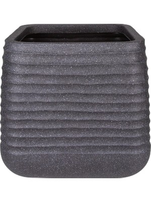 Delixa Herdekora Kare Iç ve Dış Mekan Saksı Siyah Büyük Boy 50,5X50,5X49 Cm.