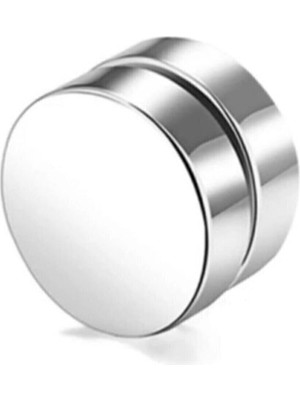 Normadia Şık 8mm Yuvarlak Gümüş Mıknatıslı Erkek Küpe, 1 Adet