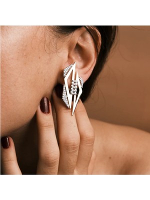 Normadia Zirkon Taşlı Özel Seri Şık Tasarım Çelik Küpe