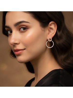 Normadia Şık ve Modern Daire Model Çelik Küpe, Zarif Takı Aksesuarı