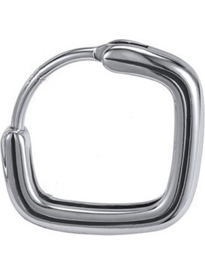 Normadia Kare Tasarım Halka Erkek Çelik Küpe, Şık ve Zarif Takım Parçası