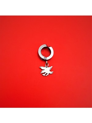 Normadia 316L Cerrahi Çelik Kartal Figür Kıstırmalı Tek Küpe