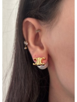 Normadia Kadın Özel Tasarım Incili Detaylı Şık Küpe