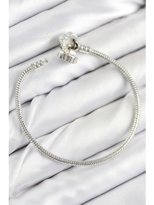 Ayder Timya Pirinç Charm Zirkon Taşlı Yonca Model Gümüş Renk Kadın Bileklik - TJ-BB7799 TG/Tmya1395 224831